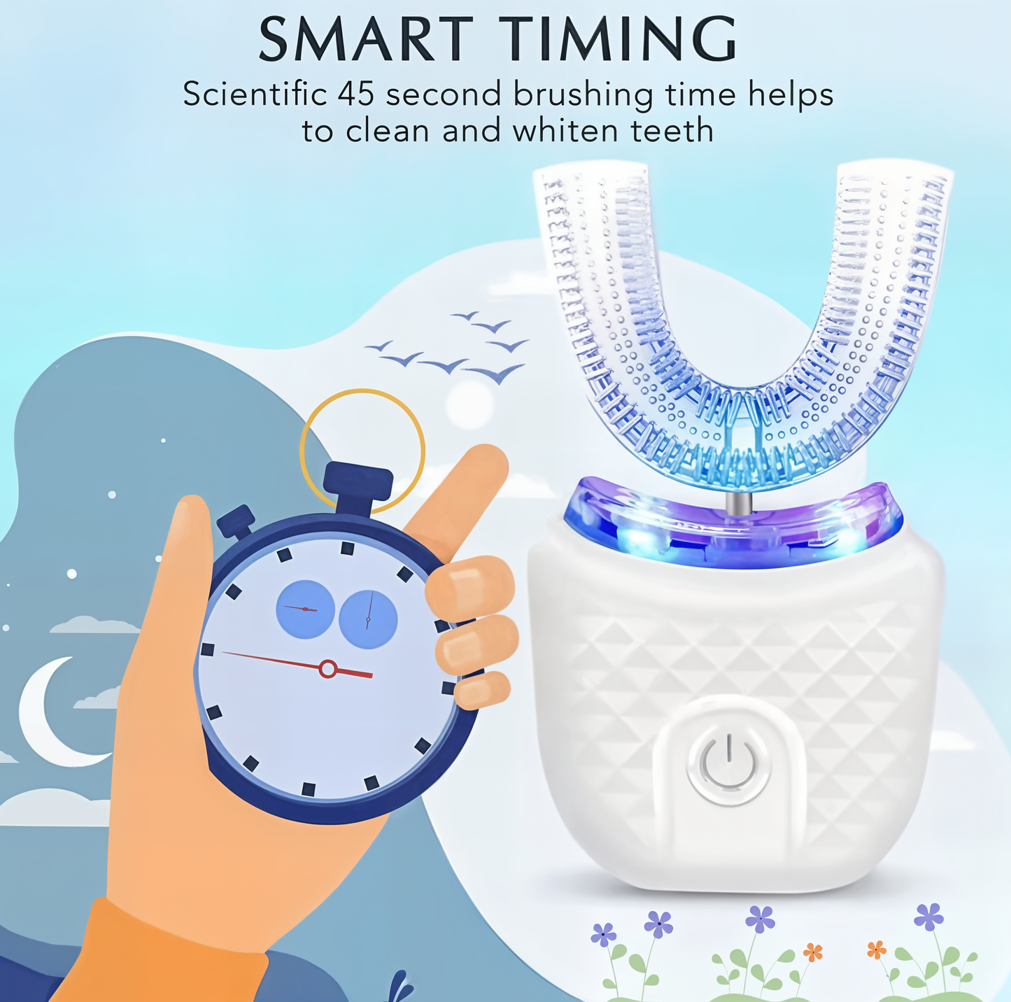 DuoBrush™ - Couples Rechargeable U-Shaped Automatic Toothbrush