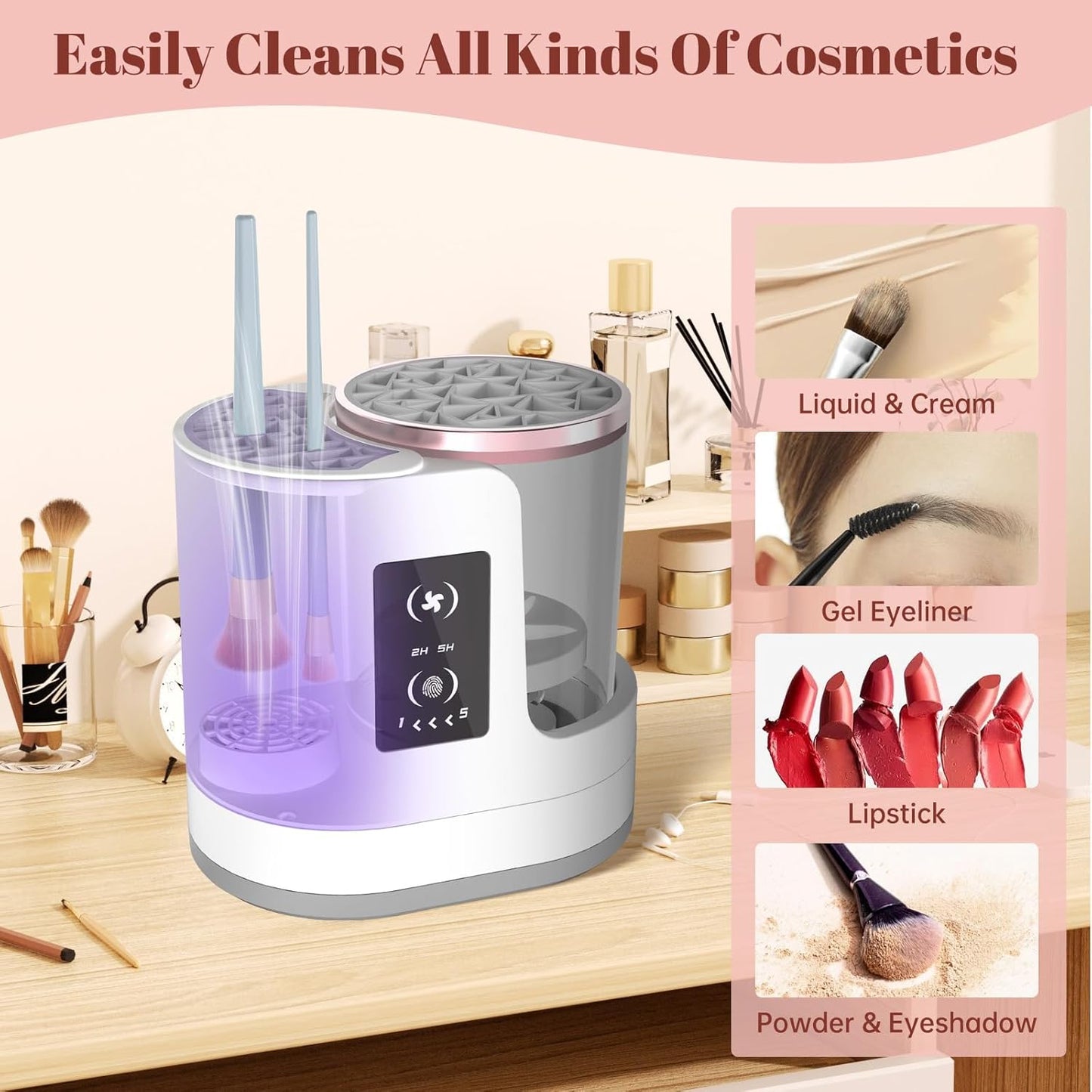 GlamSpin™ - Electric Makeup Brush Cleaner