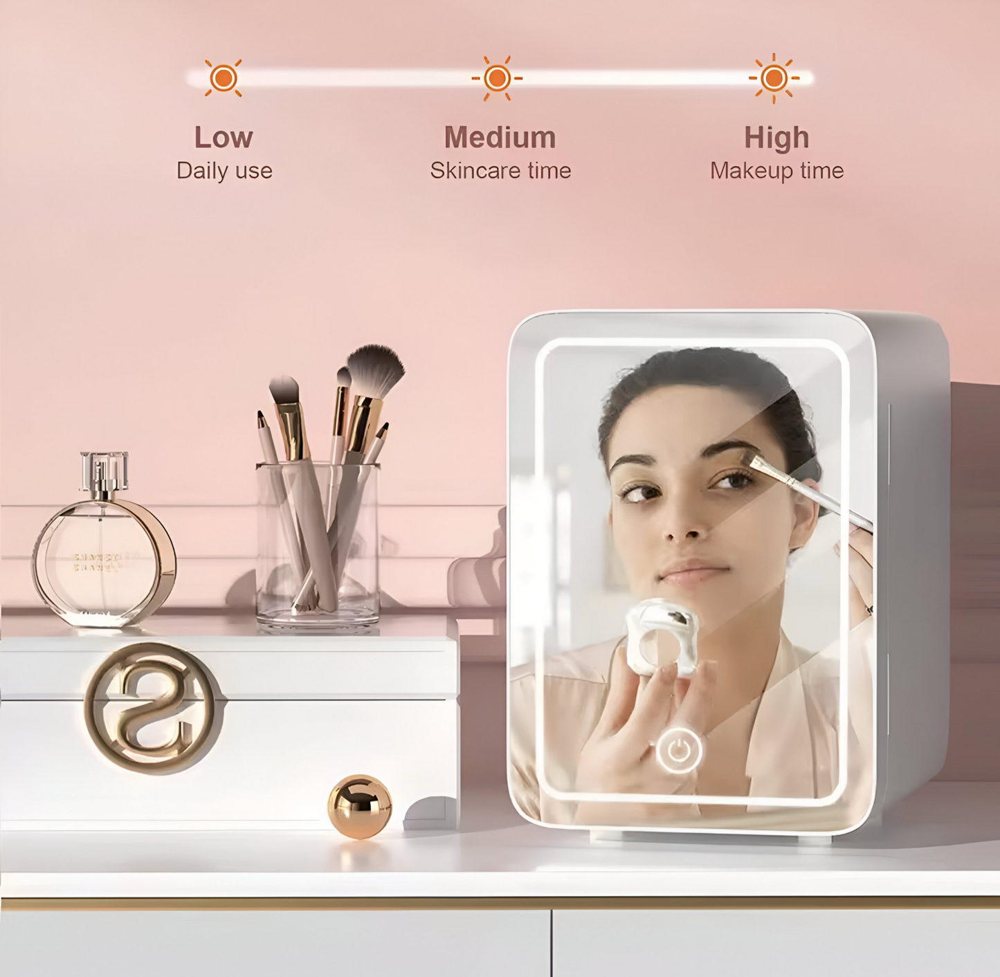 ChillGlow™ - Mini Beauty Fridge with Mirror