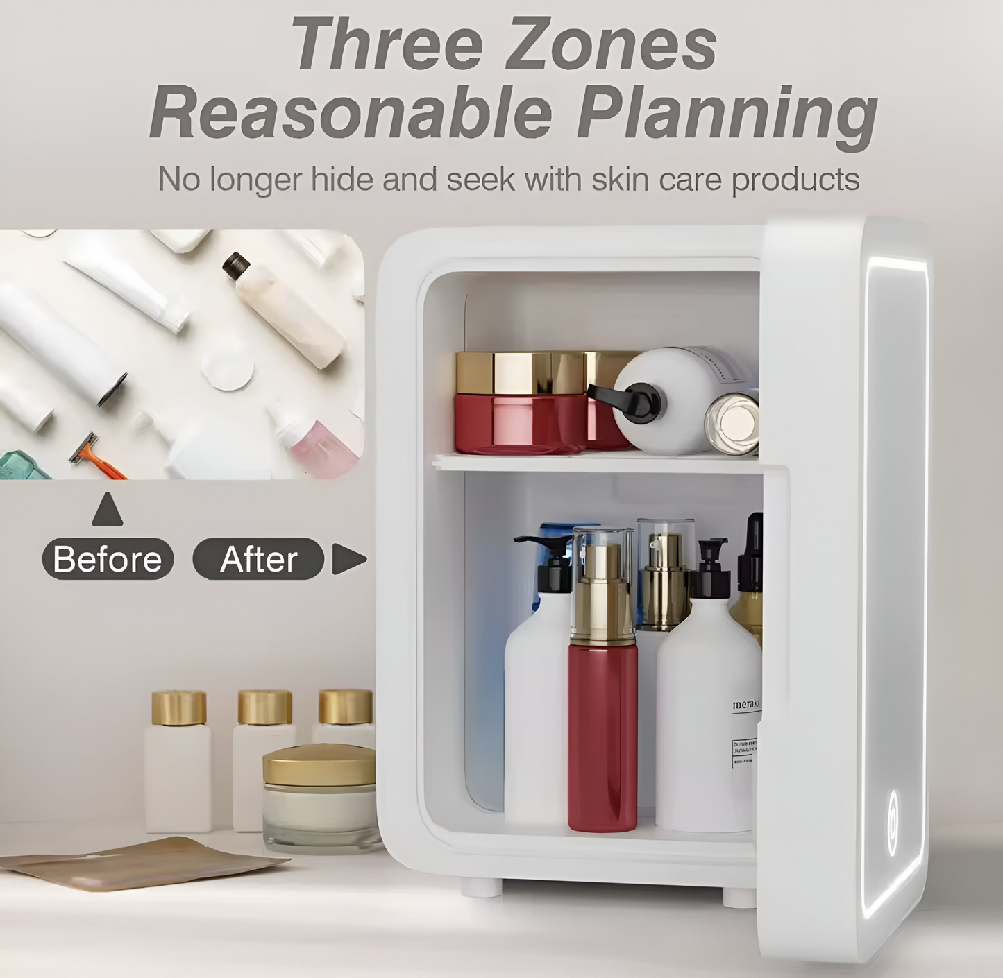 ChillGlow™ - Mini Beauty Fridge with Mirror