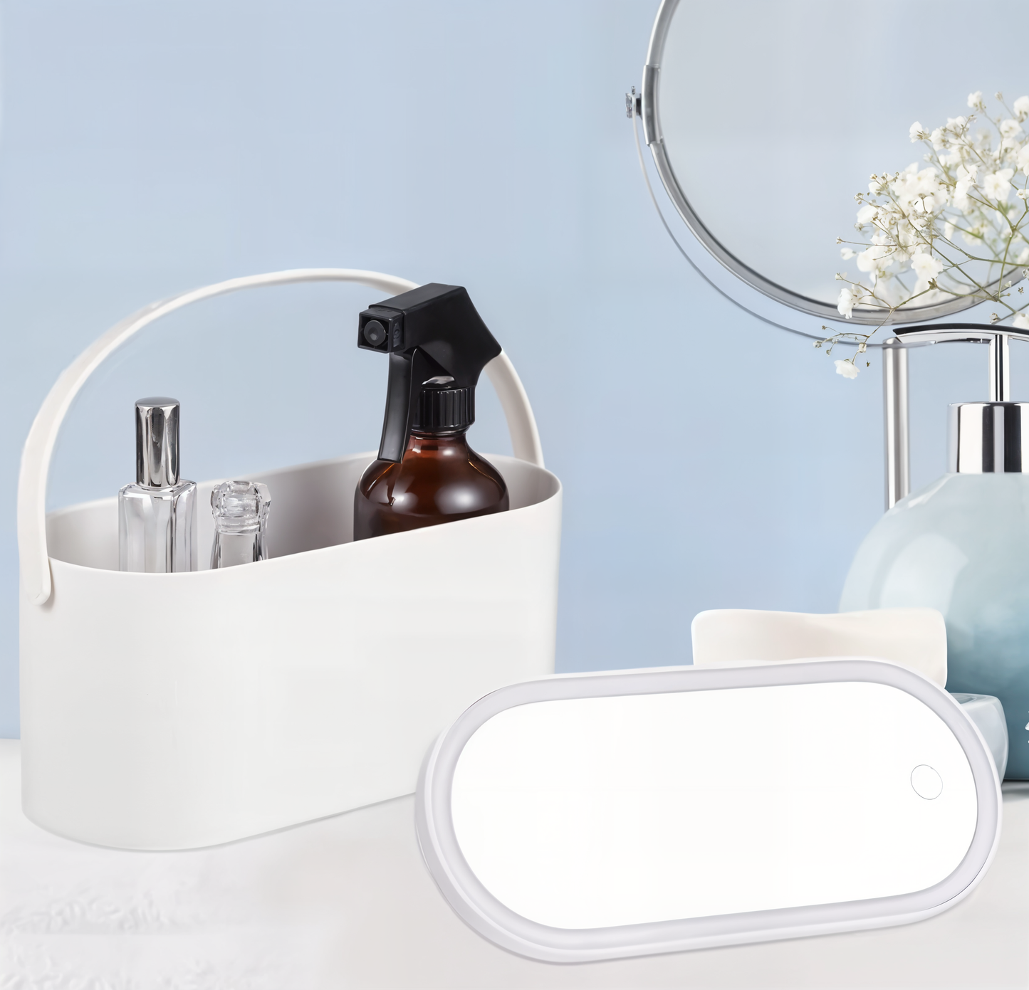 GlowBox™ - LED Storage Box with Makeup Mirror