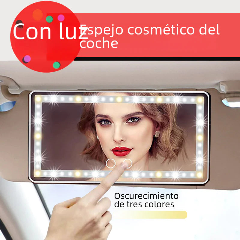 LED Makeup Mirror for Car with Sunshade Hook