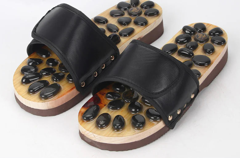 Foot Massage Slippers with Pebble Magnetic Design