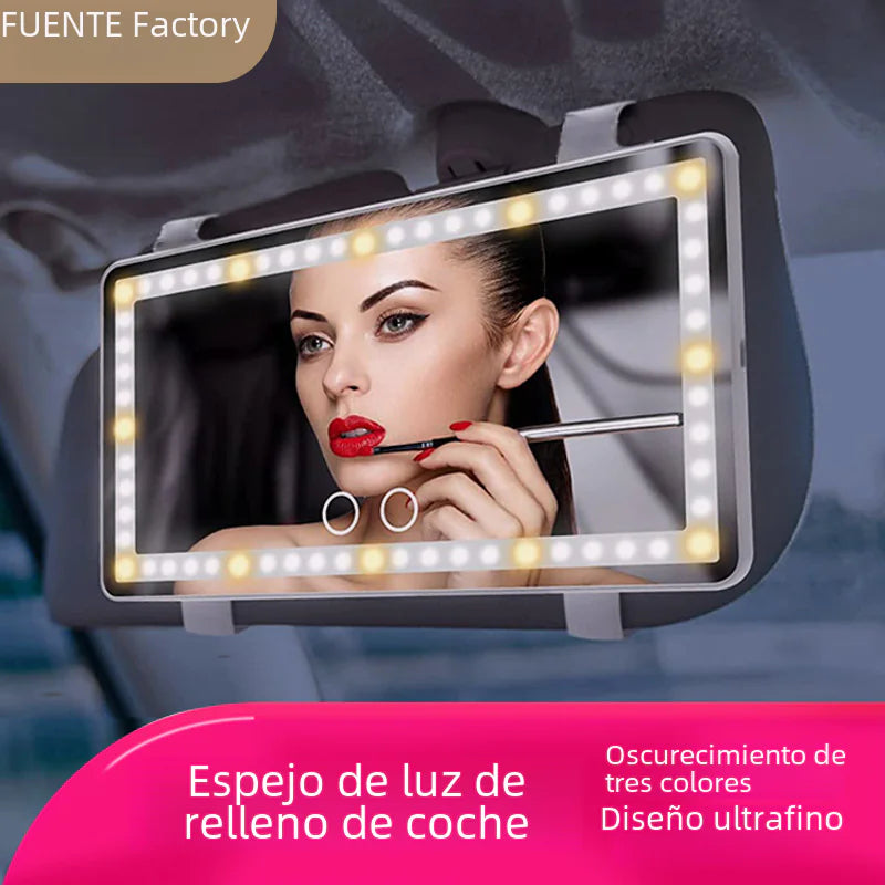 LED Makeup Mirror for Car with Sunshade Hook