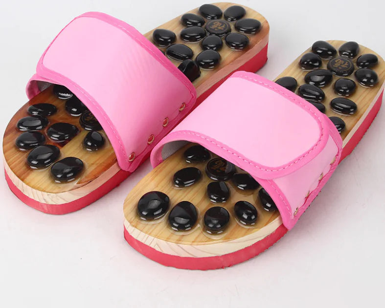 Foot Massage Slippers with Pebble Magnetic Design