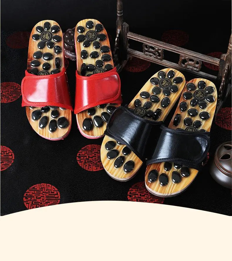 Foot Massage Slippers with Pebble Magnetic Design