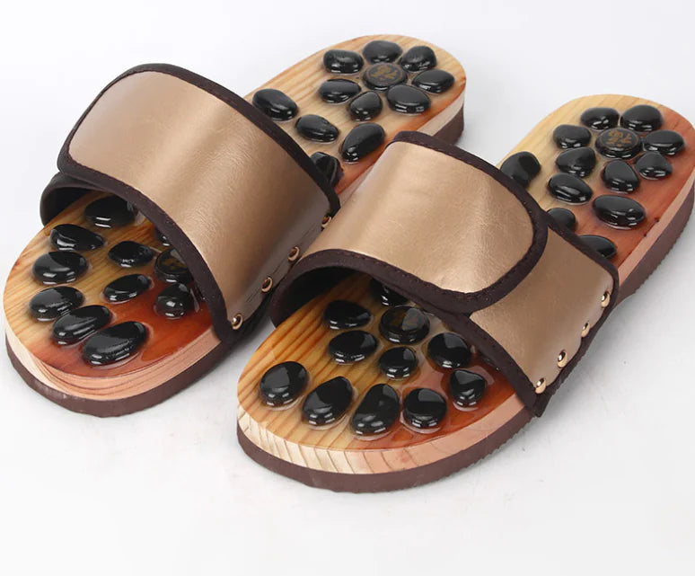 Foot Massage Slippers with Pebble Magnetic Design
