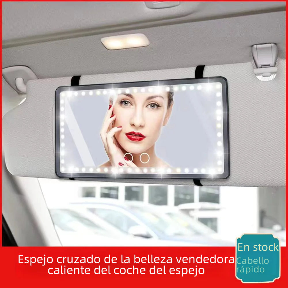 LED Makeup Mirror for Car with Sunshade Hook