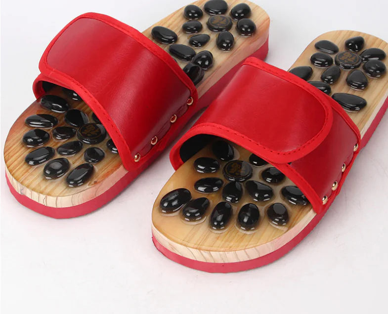 Foot Massage Slippers with Pebble Magnetic Design