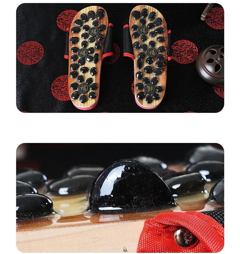Foot Massage Slippers with Pebble Magnetic Design